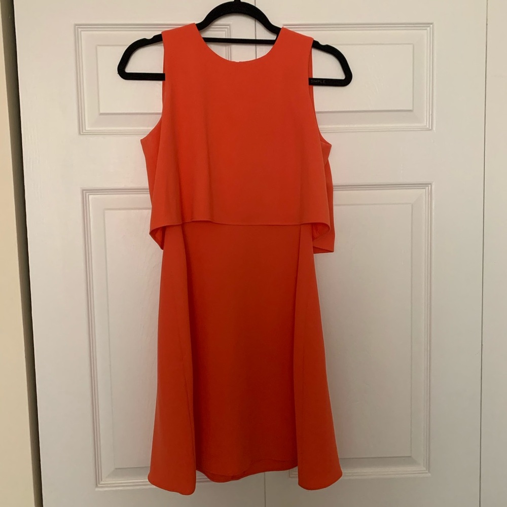 Mini sleeveless cocktail dress with overlay